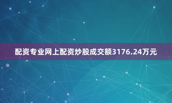 配资专业网上配资炒股成交额3176.24万元